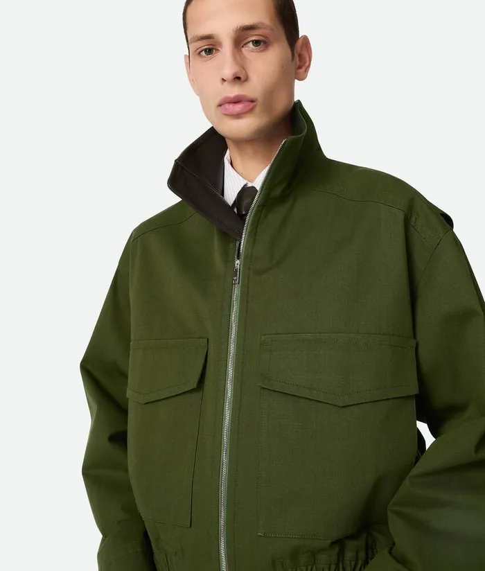 Men Bottega Veneta Jackets Cotton Twill Blouson Fir
