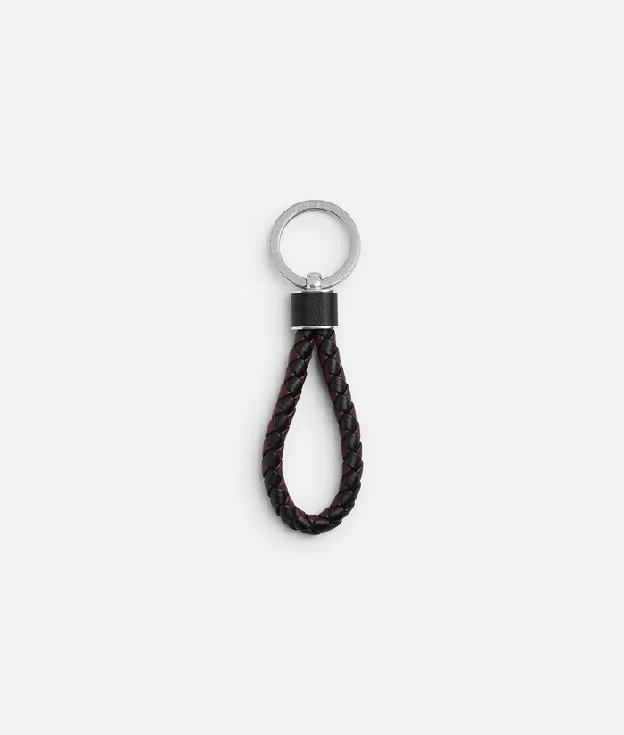 Men Bottega Veneta Key Rings Intreccio Key Ring Blackmadder Brown