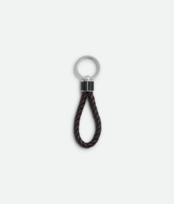 Men Bottega Veneta Key Rings Intreccio Key Ring Blackmadder Brown