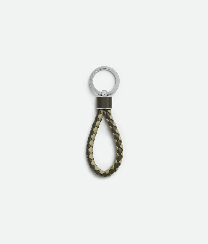 Men Bottega Veneta Key Rings Intreccio Key Ring Kakitravertine