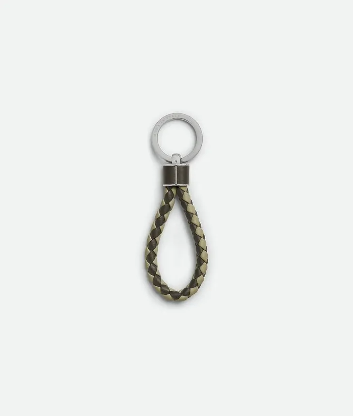 Men Bottega Veneta Key Rings Intreccio Key Ring Kakitravertine