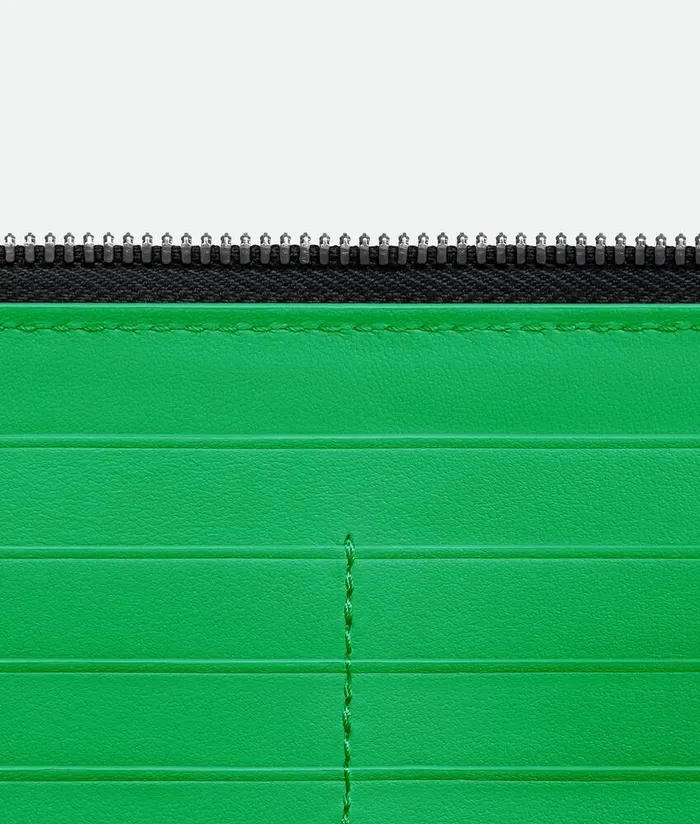 Men Bottega Veneta Long Wallets Cassette Zip Around Wallet Blackparakeet