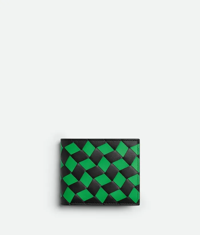 Men Bottega Veneta Small Wallets Intrecciato BiFold Wallet Blackparakeet