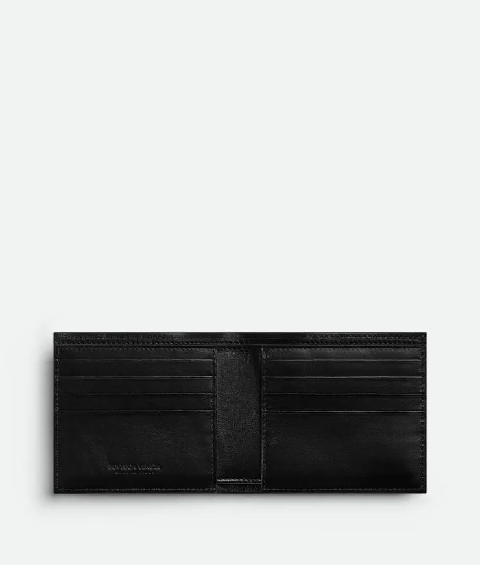 Men Bottega Veneta Small Wallets Intrecciato BiFold Wallet Blackparakeet