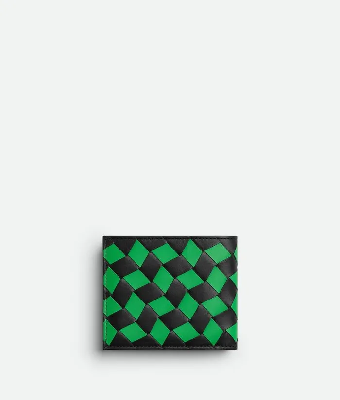 Men Bottega Veneta Small Wallets Intrecciato BiFold Wallet Blackparakeet