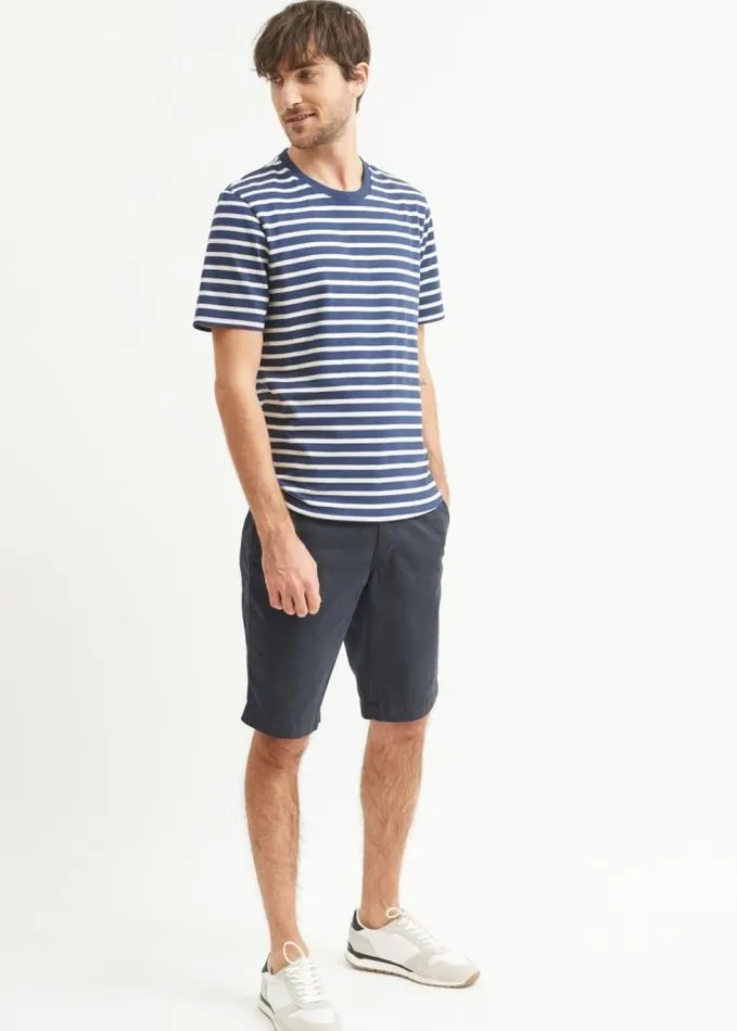 Men Breton Striped Shirts Saint James PLOUIDER Navy Ecru