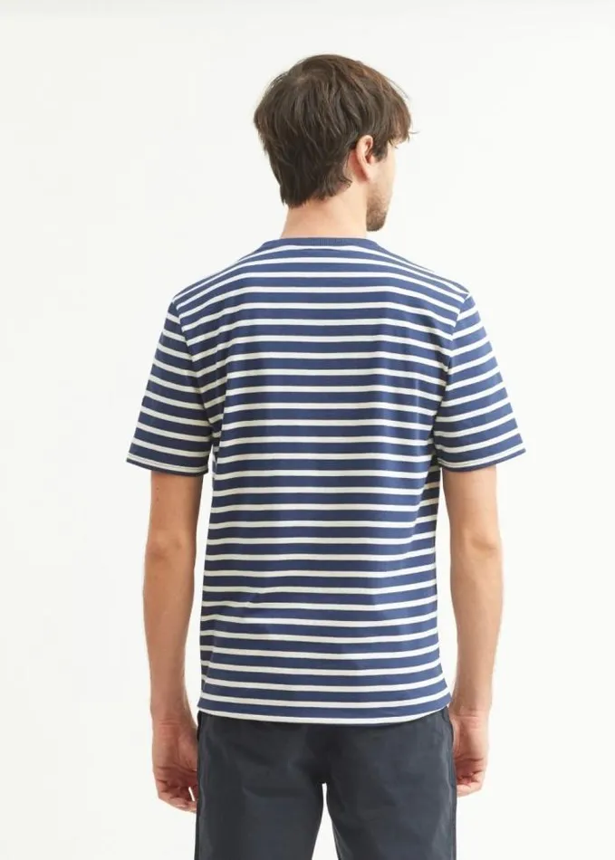 Men Breton Striped Shirts Saint James PLOUIDER Navy Ecru