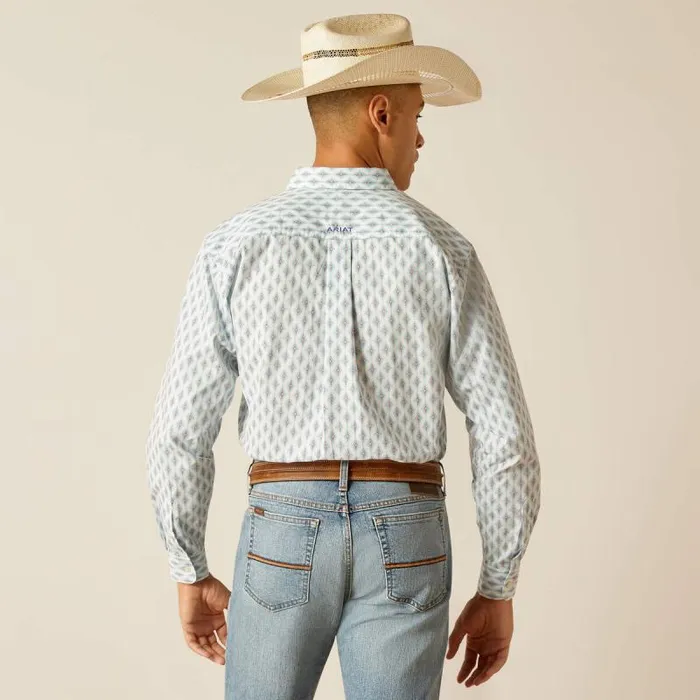 Men Button Down Shirts Ariat Kendrick Fitted Shirt White Men Button Down Shirts Ariat Kendrick Fitted Shirt White