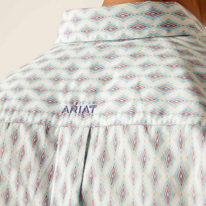 Men Button Down Shirts Ariat Kendrick Fitted Shirt White Men Button Down Shirts Ariat Kendrick Fitted Shirt White