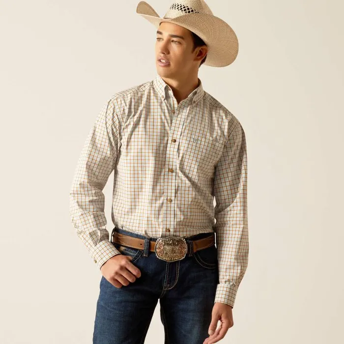 Men Button Down Shirts Ariat Pro Series Eli Fitted Shirt Turquoise
