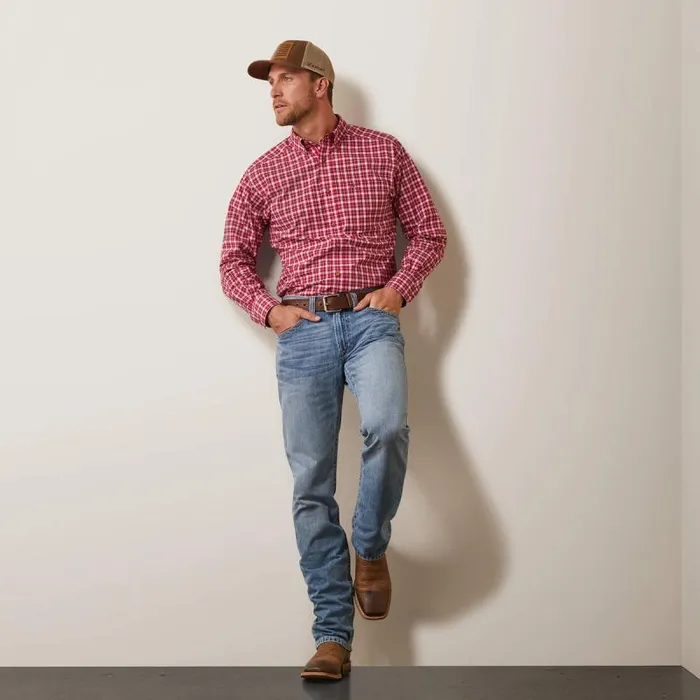 Men Button Down Shirts Ariat Pro Series Indiana Fitted Shirt Rose Red Men Button Down Shirts Ariat Pro Series Indiana Fitted Shirt Rose Red