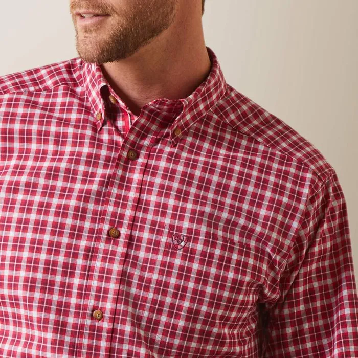 Men Button Down Shirts Ariat Pro Series Indiana Fitted Shirt Rose Red Men Button Down Shirts Ariat Pro Series Indiana Fitted Shirt Rose Red