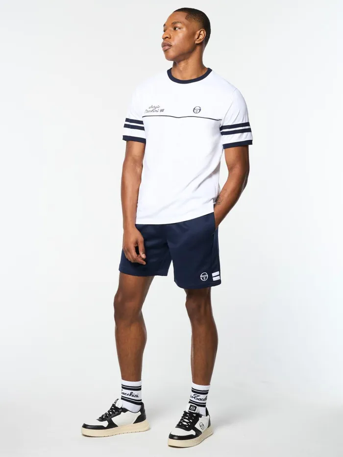 Men Court Styles Sergio Tacchini Orion Davis Ringer Tee White Maritime Blue