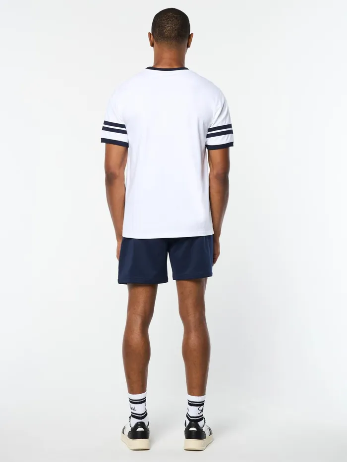 Men Court Styles Sergio Tacchini Orion Davis Ringer Tee White Maritime Blue