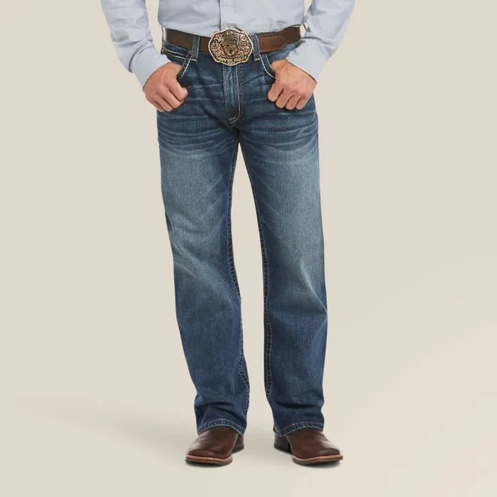Men Denim Ariat M4 Low Rise Stretch Preston Boot Cut Jean Silverton