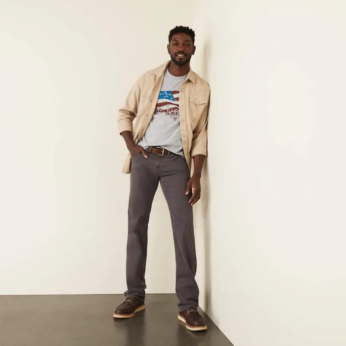 Men Denim Ariat M7 Grizzly Straight Jean Charcoal Men Denim Ariat M7 Grizzly Straight Jean Charcoal