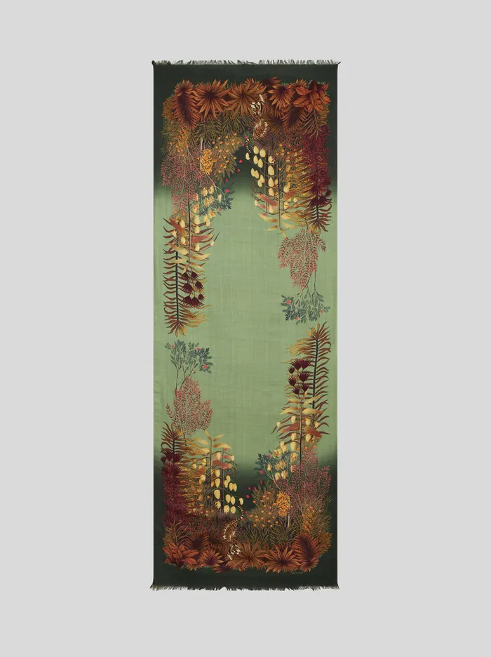 Men Etro Scarves Wool And Cashmere Scarf Green Men Etro Scarves Wool And Cashmere Scarf Green