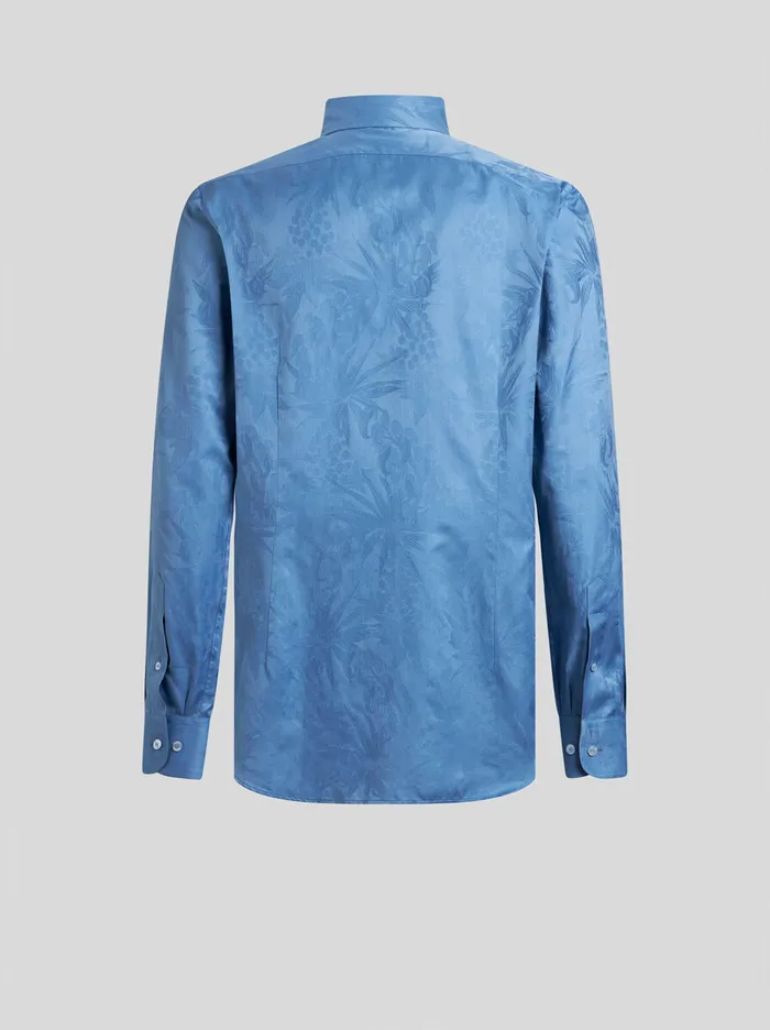 Men Etro Shirts Jacquard Shirt Light Blue Men Etro Shirts Jacquard Shirt Light Blue