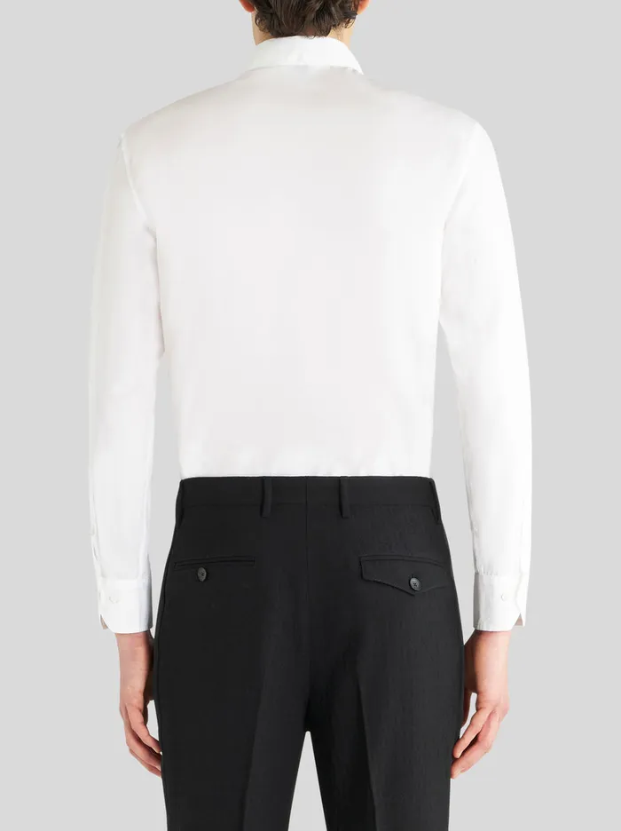 Men Etro Shirts Shirt With Embroidered Plastron White Men Etro Shirts Shirt With Embroidered Plastron White