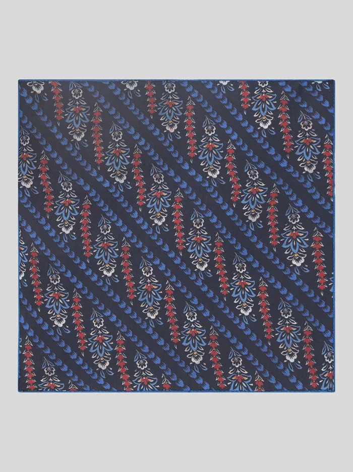 Men Etro Ties And Pocket Squares Floral Paisley Pocket Square Navy Blue Men Etro Ties And Pocket Squares Floral Paisley Pocket Square Navy Blue
