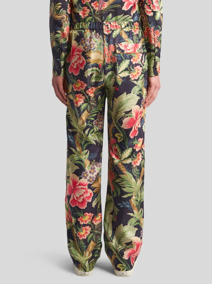Men Etro Trousers Printed Silk Trousers Multicolour Men Etro Trousers Printed Silk Trousers Multicolour