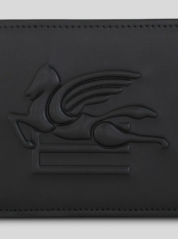 Men Etro Wallets And Credit Card Holder Leather Wallet With Pegaso Black Men Etro Wallets And Credit Card Holder Leather Wallet With Pegaso Black
