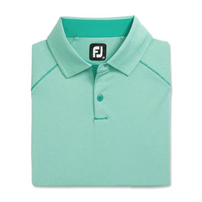 Men FootJoy Shirts Geo Jacquard Emerald White