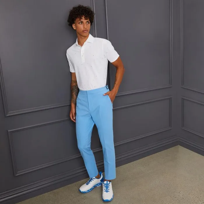Men GFORE Blue Tech Tab 4Way Stretch Slim Leg Trouser Golf Pants