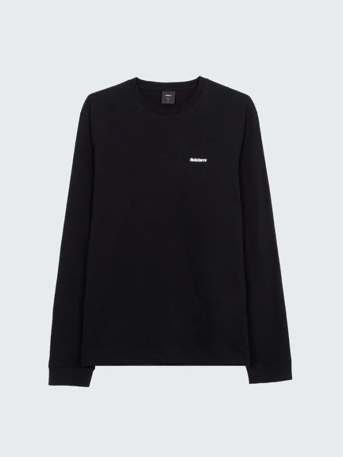 Men Harlyn Logo Long Sleeve TShirt Black Finisterre TShirts