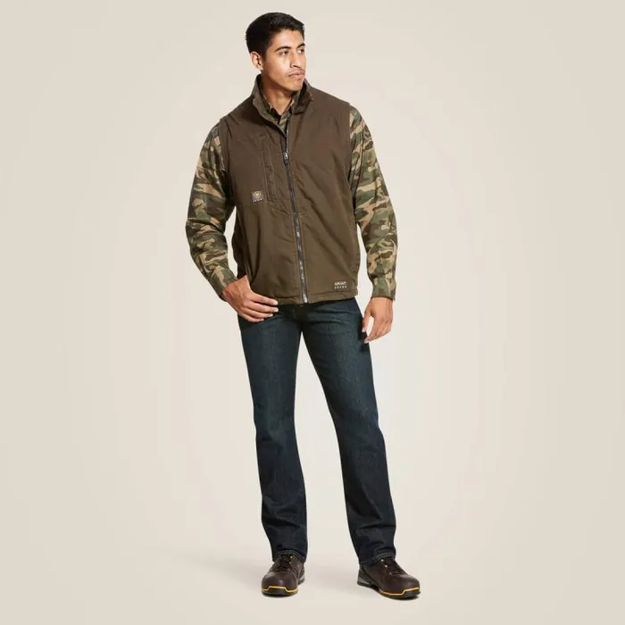 Men Jackets and Vests Ariat Rebar Washed DuraCanvas Insulated Vest Wren Men Jackets and Vests Ariat Rebar Washed DuraCanvas Insulated Vest Wren