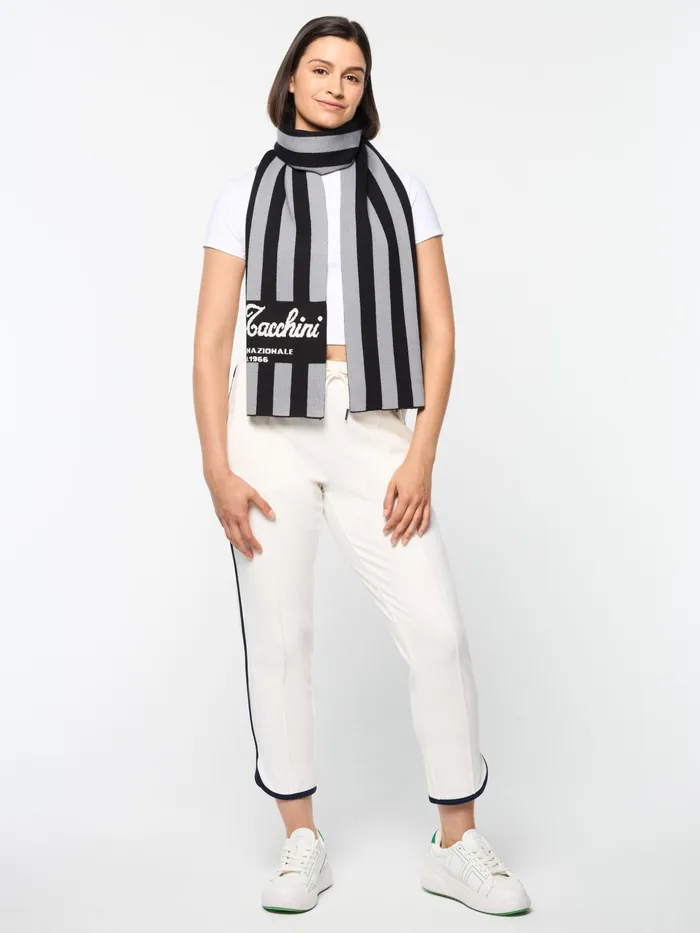 Men Knitwear Sergio Tacchini Gioco Jacquard Scarf Black Beauty