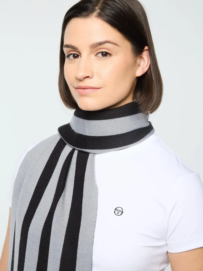 Men Knitwear Sergio Tacchini Gioco Jacquard Scarf Black Beauty