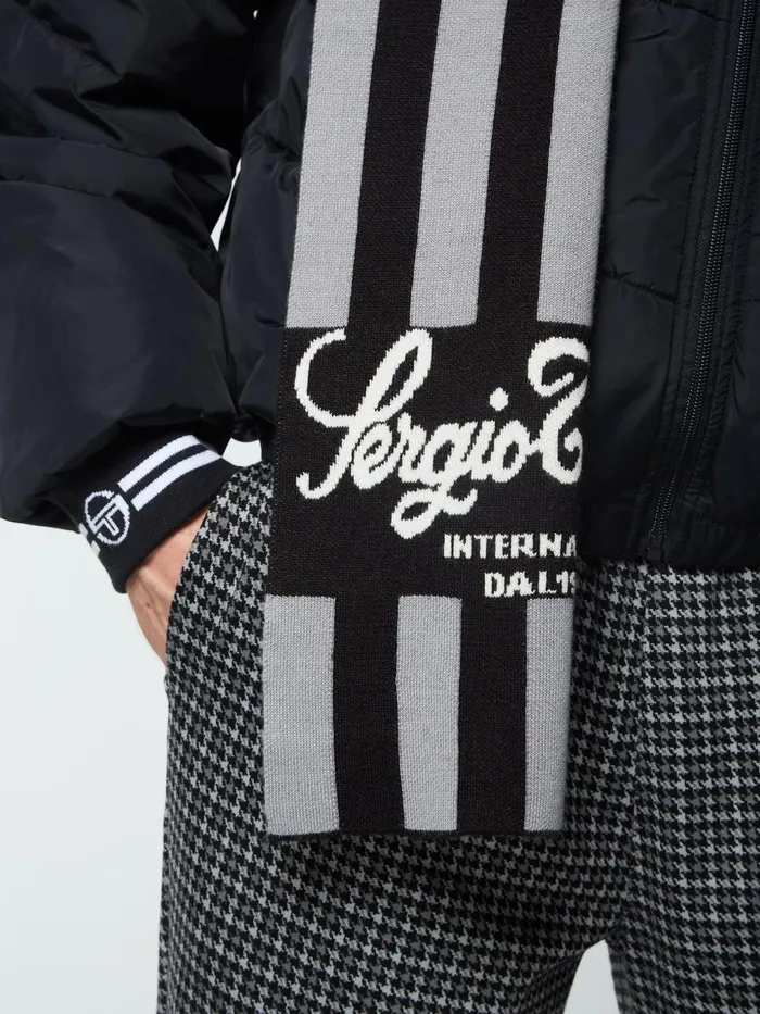 Men Knitwear Sergio Tacchini Gioco Jacquard Scarf Black Beauty