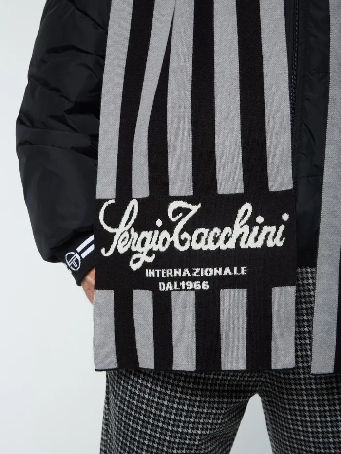 Men Knitwear Sergio Tacchini Gioco Jacquard Scarf Black Beauty