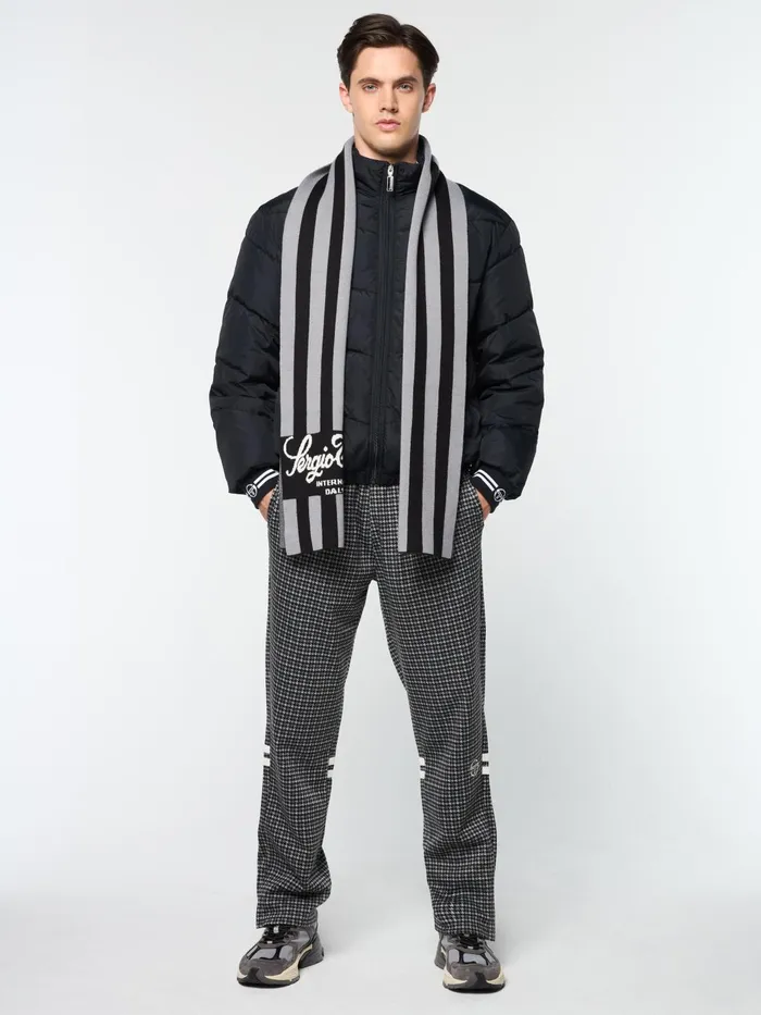 Men Knitwear Sergio Tacchini Gioco Jacquard Scarf Black Beauty