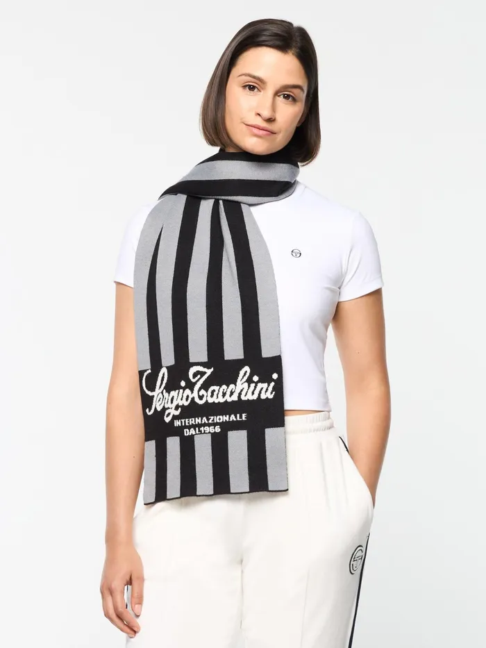 Men Knitwear Sergio Tacchini Gioco Jacquard Scarf Black Beauty