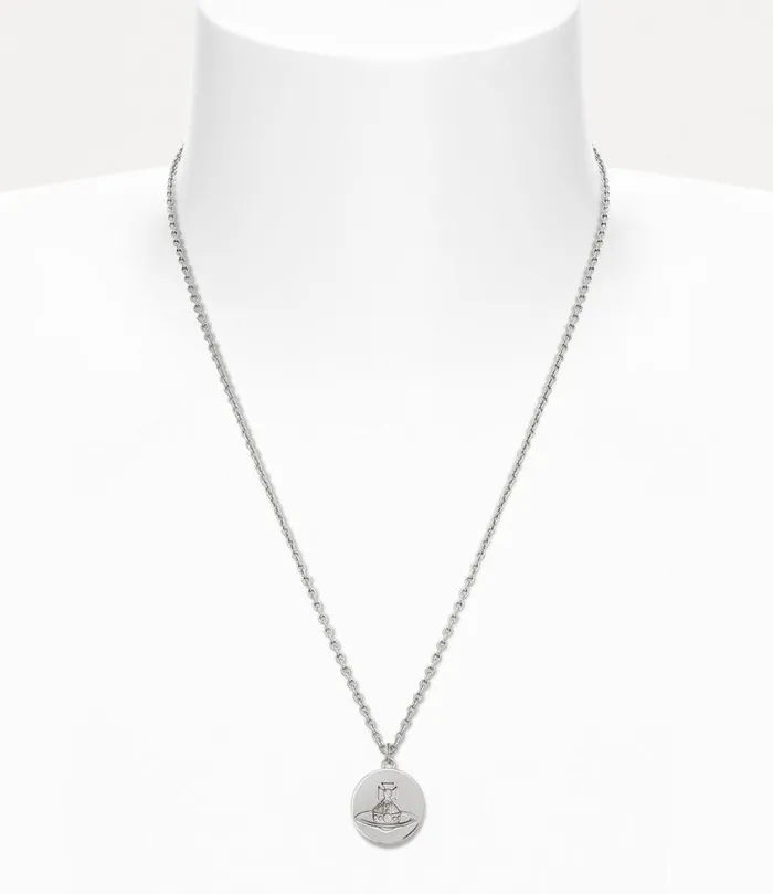 Men Man Janus Pendant Necklace Platinum Vivienne Westwood Classic Styles Men Man Janus Pendant Necklace Platinum Vivienne Westwood Classic Styles