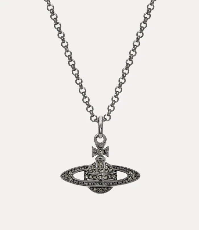 Men Man Mini Bas Relief Orb Pendant Necklace Rutheniumblackdiamond Vivienne Westwood Classic Styles