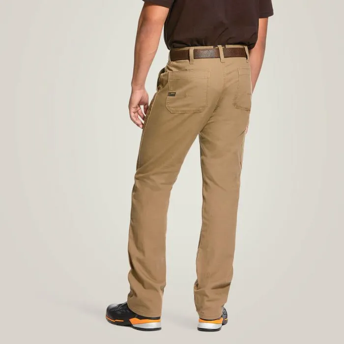 Men Pants and Shorts Ariat Rebar M4 Low Rise DuraStretch Made Tough Double Front Stackable Straight Leg Pant Field Khaki