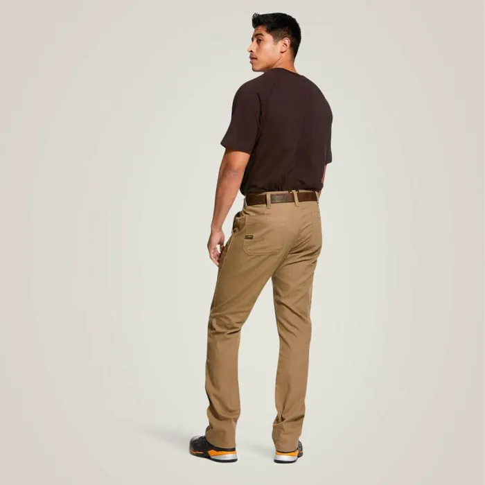 Men Pants and Shorts Ariat Rebar M4 Low Rise DuraStretch Made Tough Double Front Stackable Straight Leg Pant Field Khaki