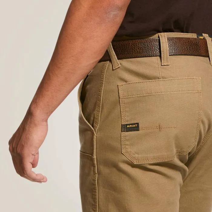Men Pants and Shorts Ariat Rebar M4 Low Rise DuraStretch Made Tough Double Front Stackable Straight Leg Pant Field Khaki