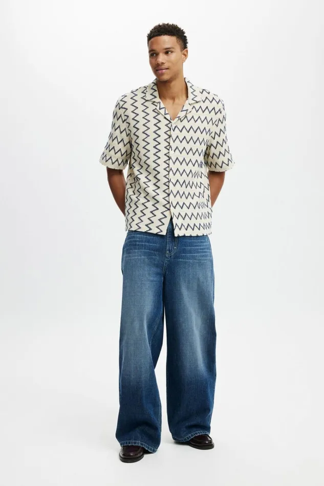 Men Pants Cotton On Super Baggy Jean Riverside Blue