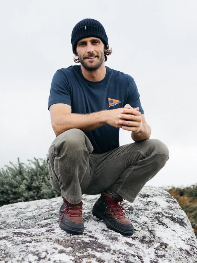 Men Pendant TShirt Navyorange Print Finisterre TShirts