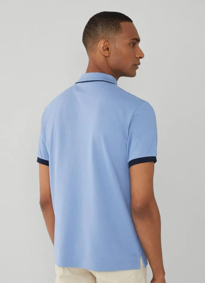 Men Polo Shirts Hackett London Classic Fit Piqu Heritage Polo Blue