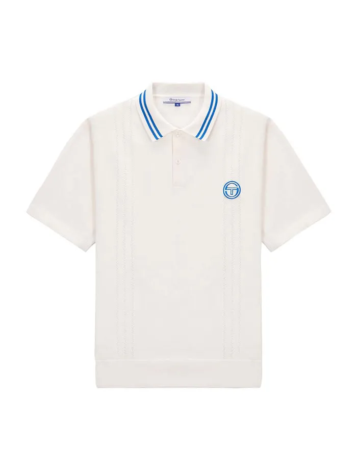 Men Polos Sergio Tacchini Resort Knit Polo 8211 Off White