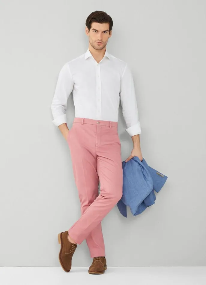 Men Shirts Hackett London Slim Fit Stretch Shirt White