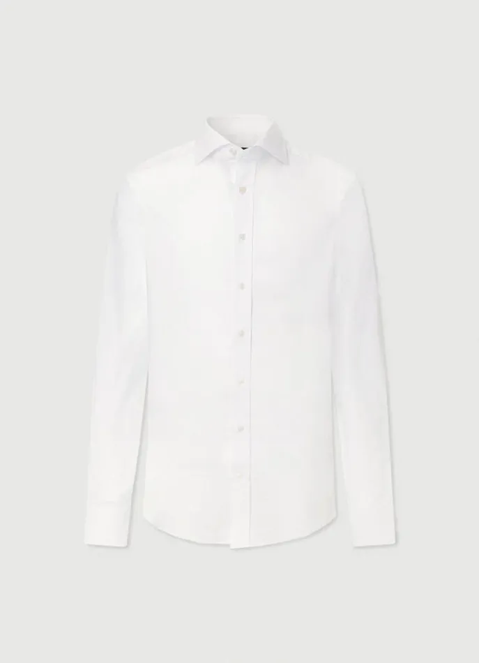 Men Shirts Hackett London Slim Fit Stretch Shirt White