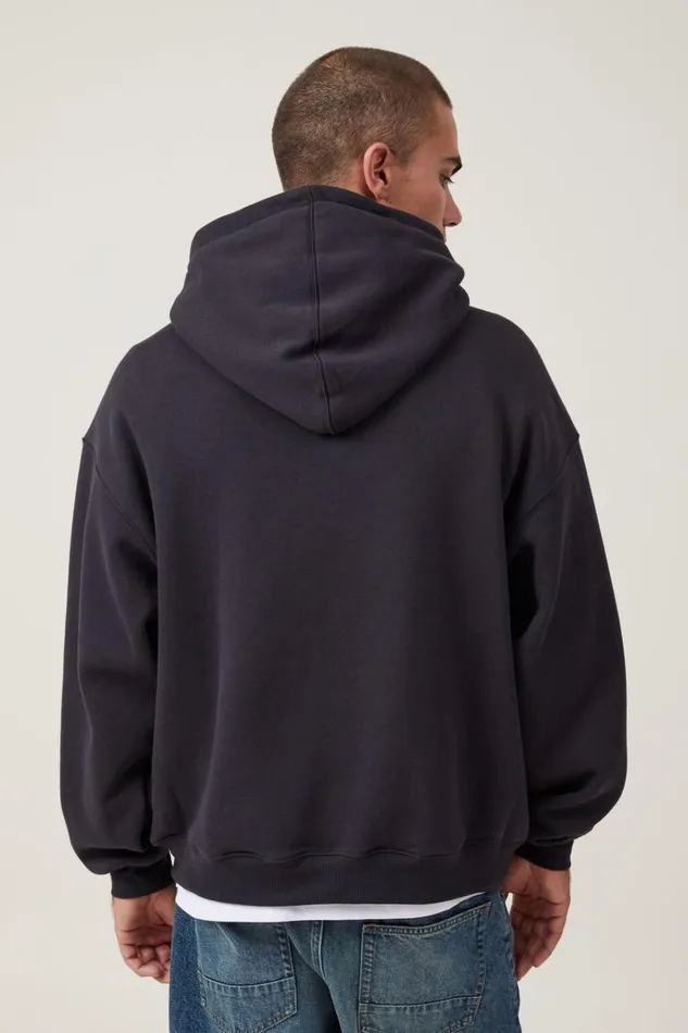 Men Sweats and Hoodies Cotton On Box Fit Hoodie Washed Black Men Sweats and Hoodies Cotton On Box Fit Hoodie Washed Black