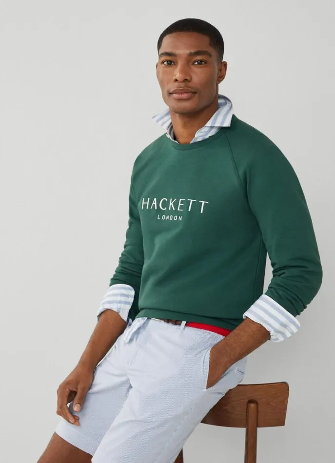 Men Sweatshirts Hackett London Classic Fit Heritage Sweatshirt Green