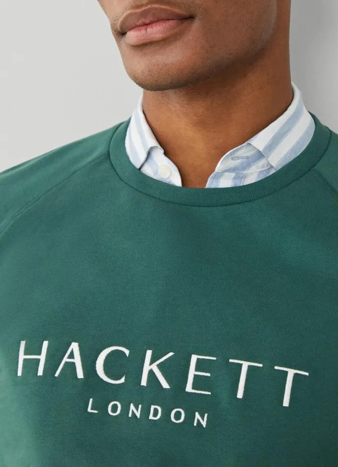Men Sweatshirts Hackett London Classic Fit Heritage Sweatshirt Green
